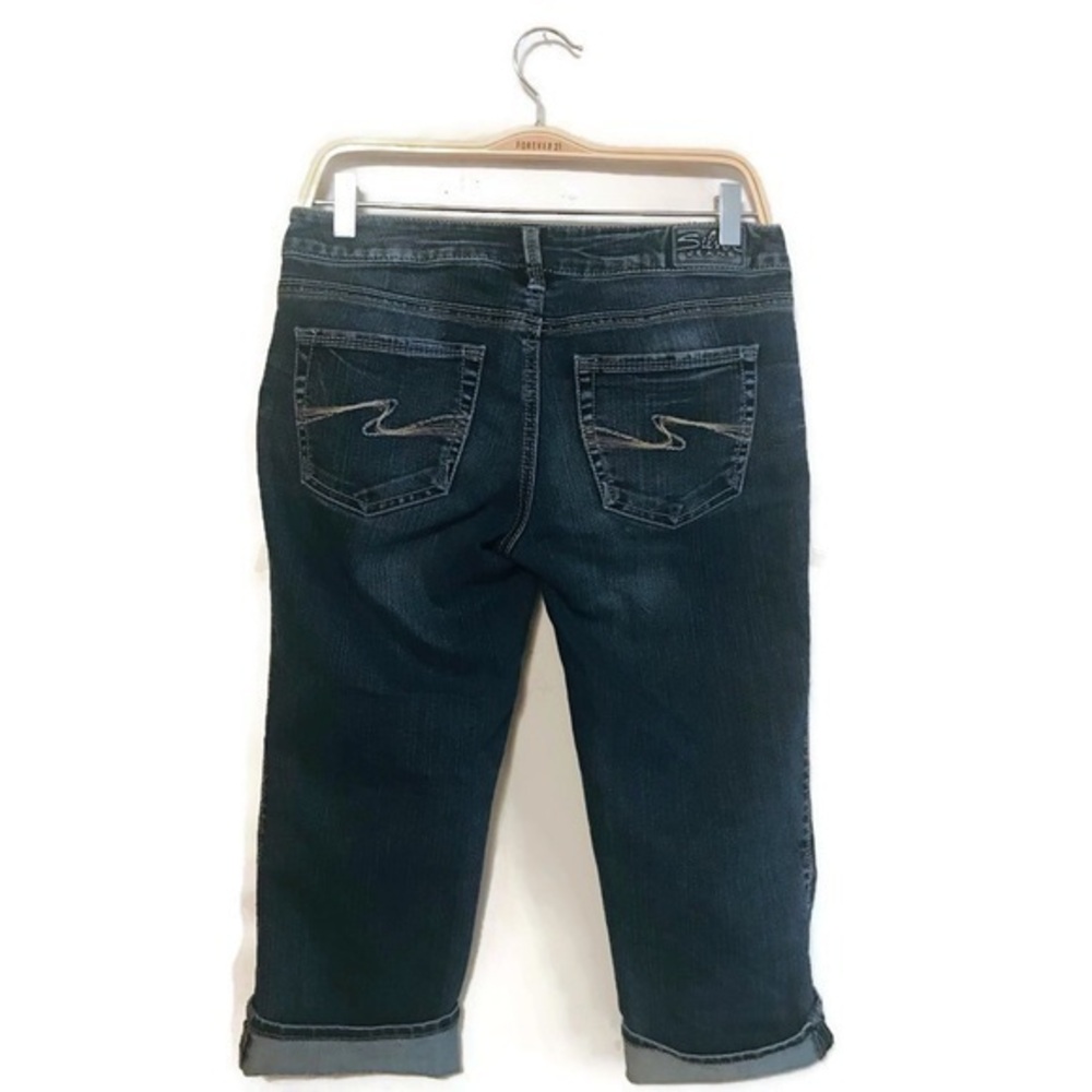 Silver Aiko Capri Cropped Stretch Denim Jeans Size 29/8